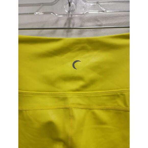 Zyia Active Womens Light N Tight Leggings Size 6-8 Neon Yellow Metallic Hi-Rise - Picture 5 of 9